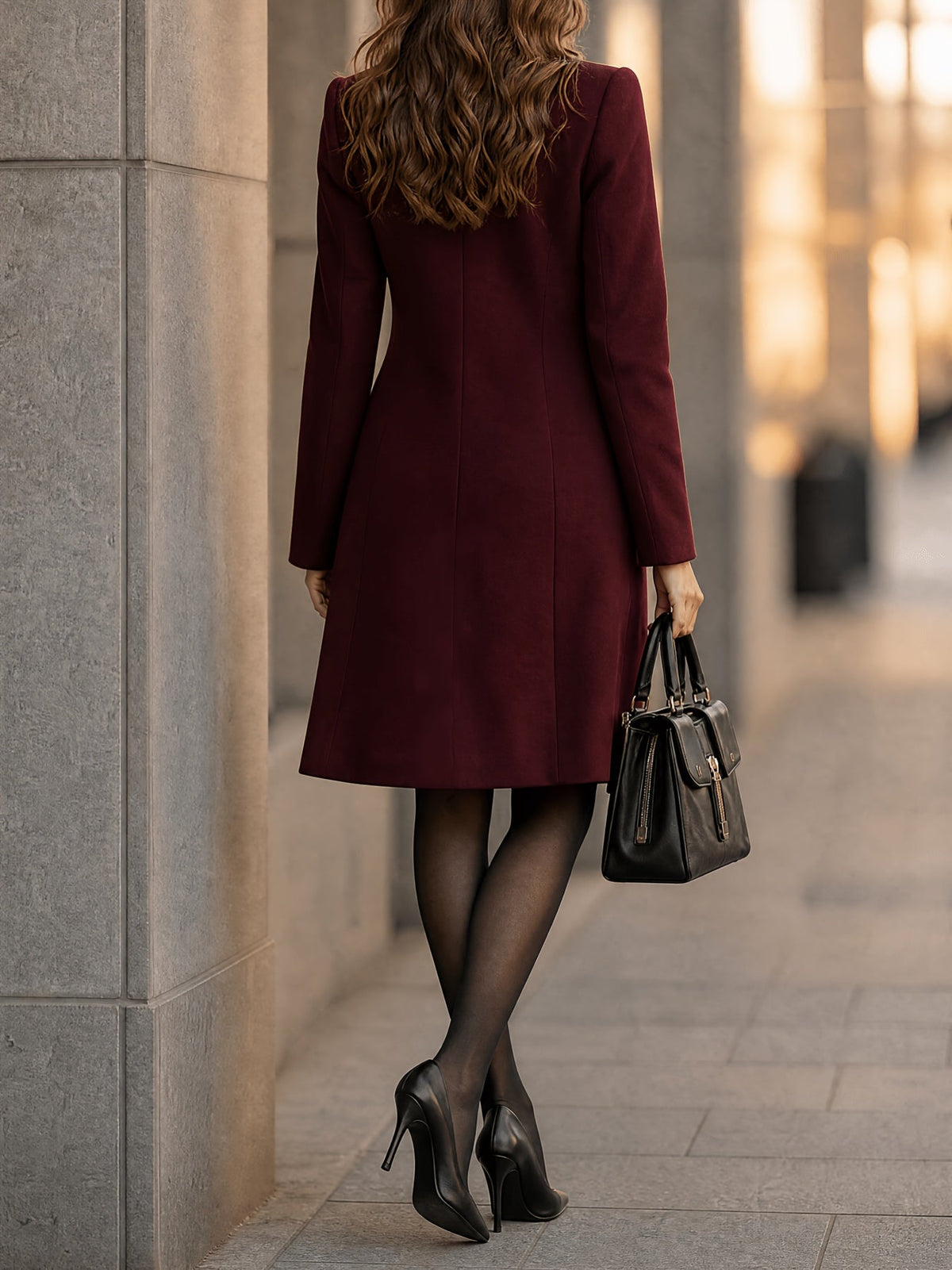 RENATA | Elegancki płaszcz dwurzędowy o dopasowanym kroju